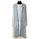 Light blue pointed stole, Marial symbol and lily s1