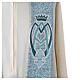 Light blue pointed stole, Marial symbol and lily s2