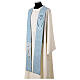 Light blue pointed stole, Marial symbol and lily s3