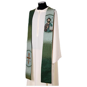 Estola Cristo Pantocrátor punta cuatro colores litúrgicos