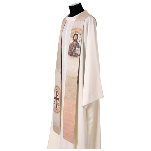 Estola Cristo Pantocrátor punta cuatro colores litúrgicos 15