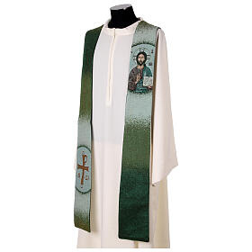Stuła w szpic - Chrystus Pantokrator, cztery liturgiczne kolory
