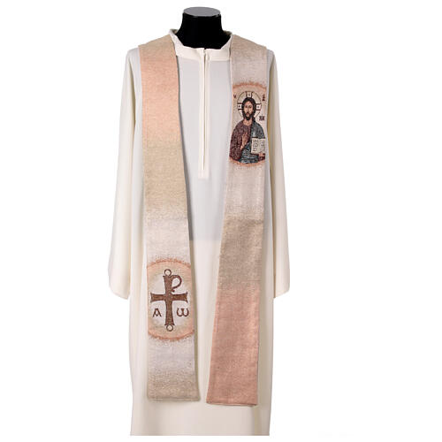 Stuła w szpic - Chrystus Pantokrator, cztery liturgiczne kolory 6