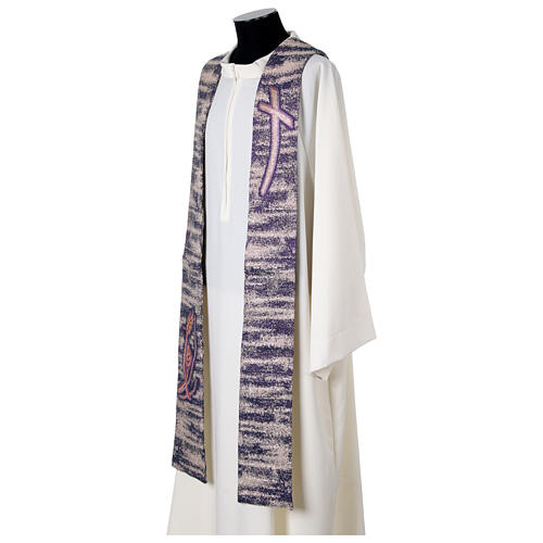 Stola sacerdotale a punta crocefisso e spighe quattro colori 8