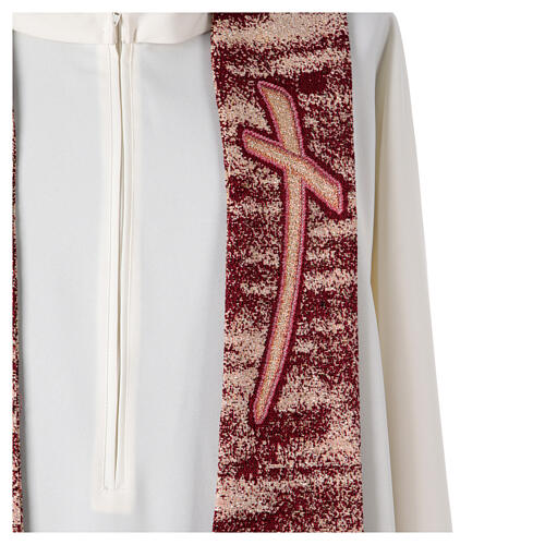 Stuła kapłańska w szpic - krucyfiks i kłosy, 4 kolory 3
