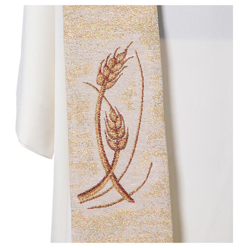 Stuła kapłańska w szpic - krucyfiks i kłosy, 4 kolory 5