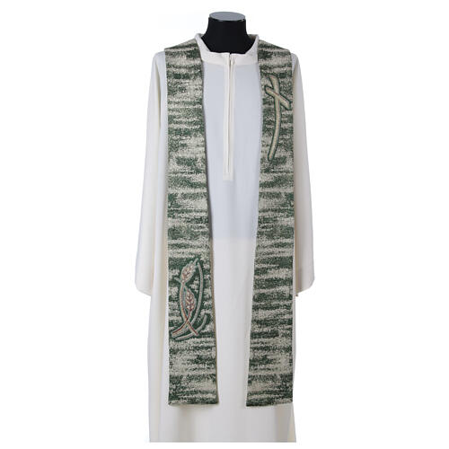 Stuła kapłańska w szpic - krucyfiks i kłosy, 4 kolory 6