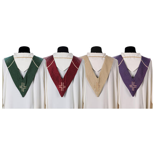 Stole with bread, fish and cross, 4 liturgical colours 10