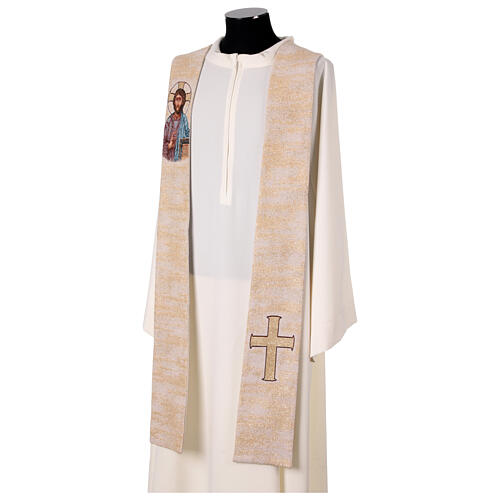 Estola sacerdotal quatro cores litúrgicas Jesus Cristo e crucifixo 15