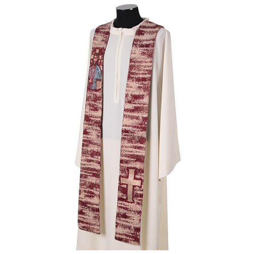 Clergy stole four liturgical colors Jesus Christ and cross 14