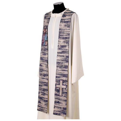 Clergy stole four liturgical colors Jesus Christ and cross 16