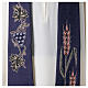 Pointed stole with wheat and grapes symbols, 4 liturgical colours s9