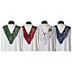Pointed stole with wheat and grapes symbols, 4 liturgical colours s10