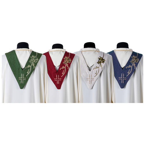 Stuła w szpic, z symbolami kłosów i winogron, 4 kolory 10