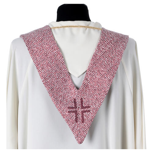 Étole pointue Christ Pantocrator et symboles eucharistiques couleurs liturgiques 18