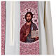 Étole pointue Christ Pantocrator et symboles eucharistiques couleurs liturgiques s6