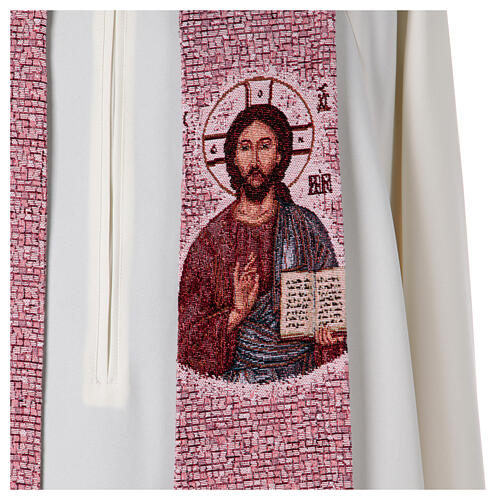Stola Cristo Pantocratore e simboli eucaristici in quattro colori 6