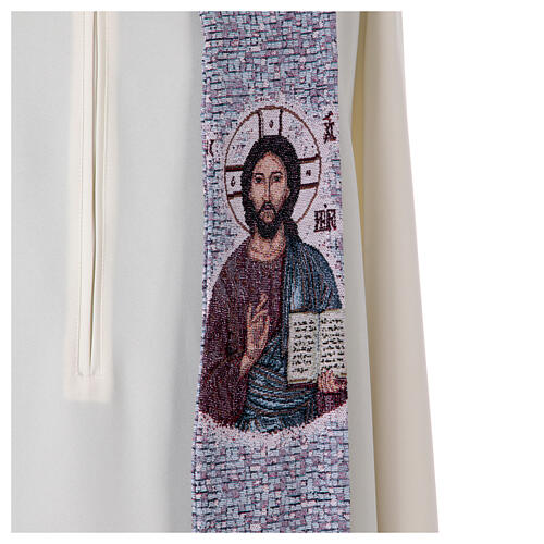 Stola Cristo Pantocratore e simboli eucaristici in quattro colori 8