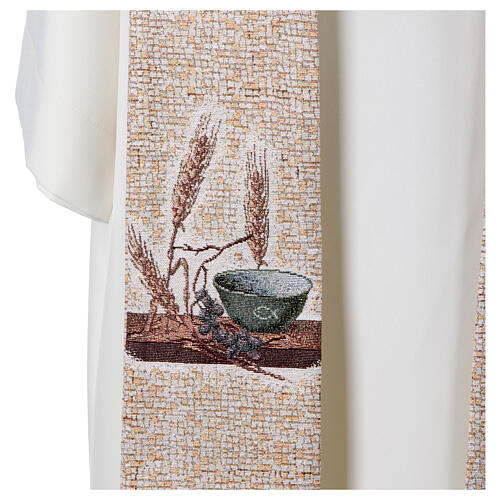 Stuła liturgiczna - Chrystus Pantokrator i symbole eucharystyczne, w czterech kolorach 11