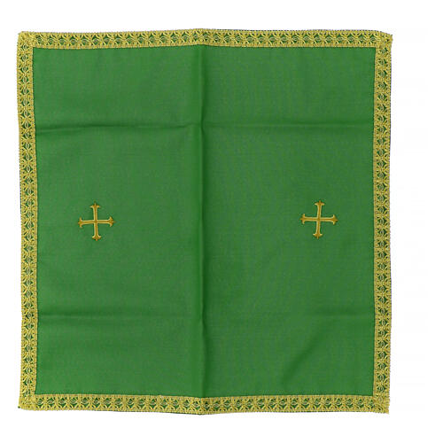 Kelchvelum mit Kreuzstickerei, Polyester – 50 × 50 cm, in vier liturgischen Farben 2