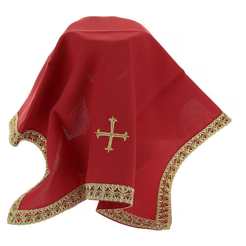 Kelchvelum mit Kreuzstickerei, Polyester – 50 × 50 cm, in vier liturgischen Farben 5