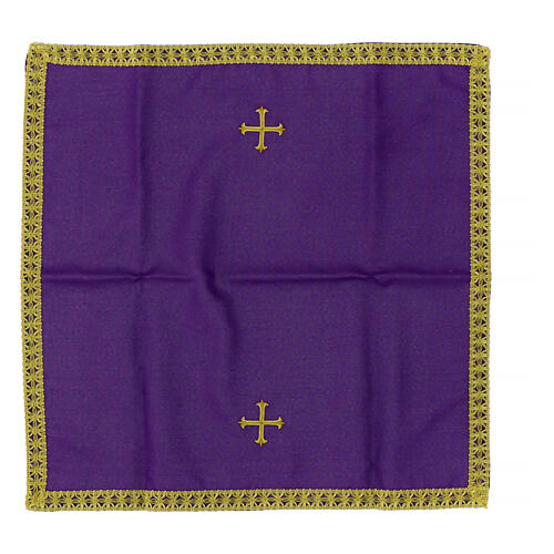 Kelchvelum mit Kreuzstickerei, Polyester – 50 × 50 cm, in vier liturgischen Farben 8