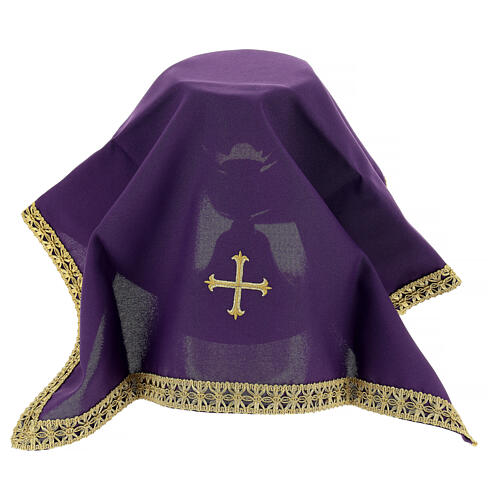 Kelchvelum mit Kreuzstickerei, Polyester – 50 × 50 cm, in vier liturgischen Farben 9