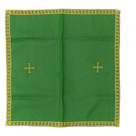 Gold cross embroidered chalice cover