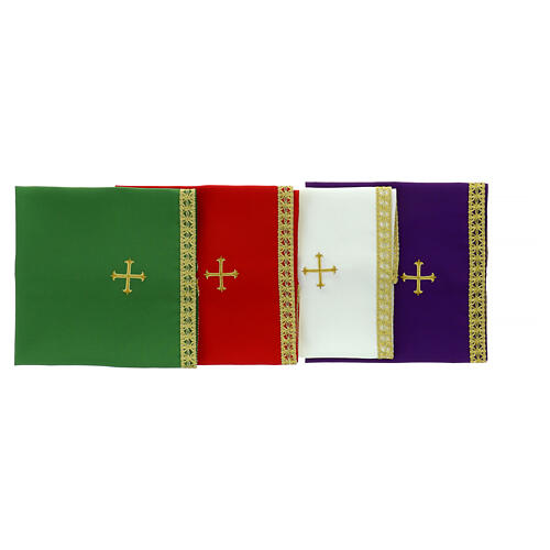 Gold cross embroidered chalice cover 1