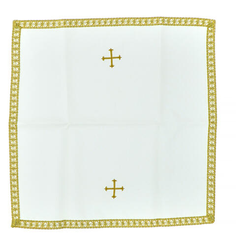 Gold cross embroidered chalice cover 6