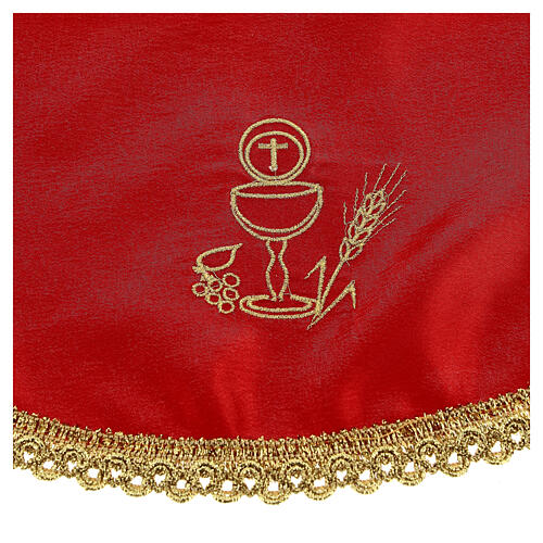 Ciborium veil embroidered with chalice, host, wheat and grapes 5