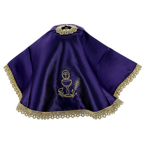 Ciborium veil embroidered with chalice, host, wheat and grapes 10