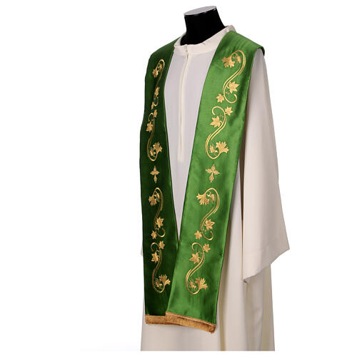 Priest stole with golden embroidery, vines and ears of wheat 5