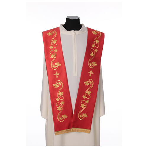 Priest stole with golden embroidery, vines and ears of wheat 10