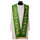 Priest stole with golden embroidery, vines and ears of wheat s1