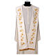 Priest stole with golden embroidery, vines and ears of wheat s15