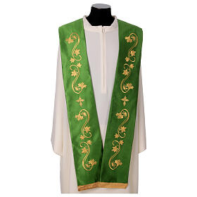 Priest stole gold embroidered vine 