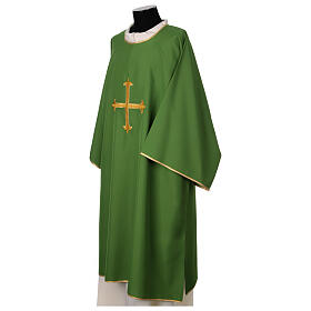Polyester dalmatic with embroidered golden cross