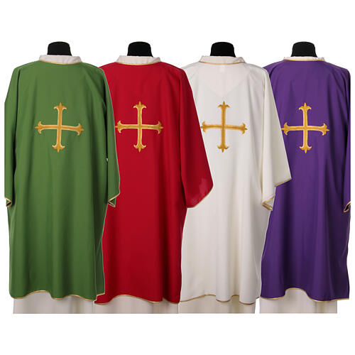 Polyester dalmatic with embroidered golden cross 7