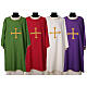 Polyester dalmatic with embroidered golden cross s1