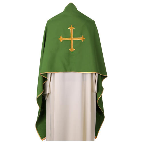 Polyester humeral veil with embroidered golden cross 1