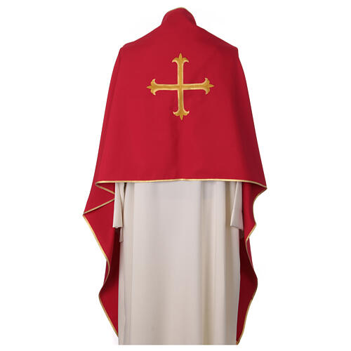 Polyester humeral veil with embroidered golden cross 7