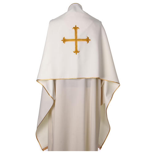 Polyester humeral veil with embroidered golden cross 13