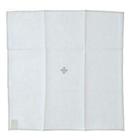 Korporale mit Kreuzstickerei, weiß, 100 % Baumwolle – 42 × 42 cm
