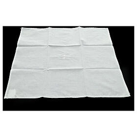 Korporale mit Kreuzstickerei, weiß, 100 % Baumwolle – 42 × 42 cm