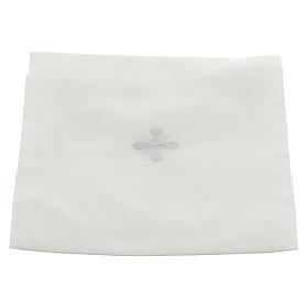 Korporale mit Kreuzstickerei und Spitzenbordüre, 100 % Baumwolle – 42 × 42 cm