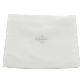 White corporal with silver cross and lace, 100% cotton