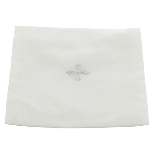White corporal with silver cross and lace, 100% cotton 1