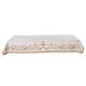 White altar cloth with golden cross, golden and silver flowers s1