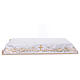 Ivory altar cloth with golden cross, golden and silver flowers s1
